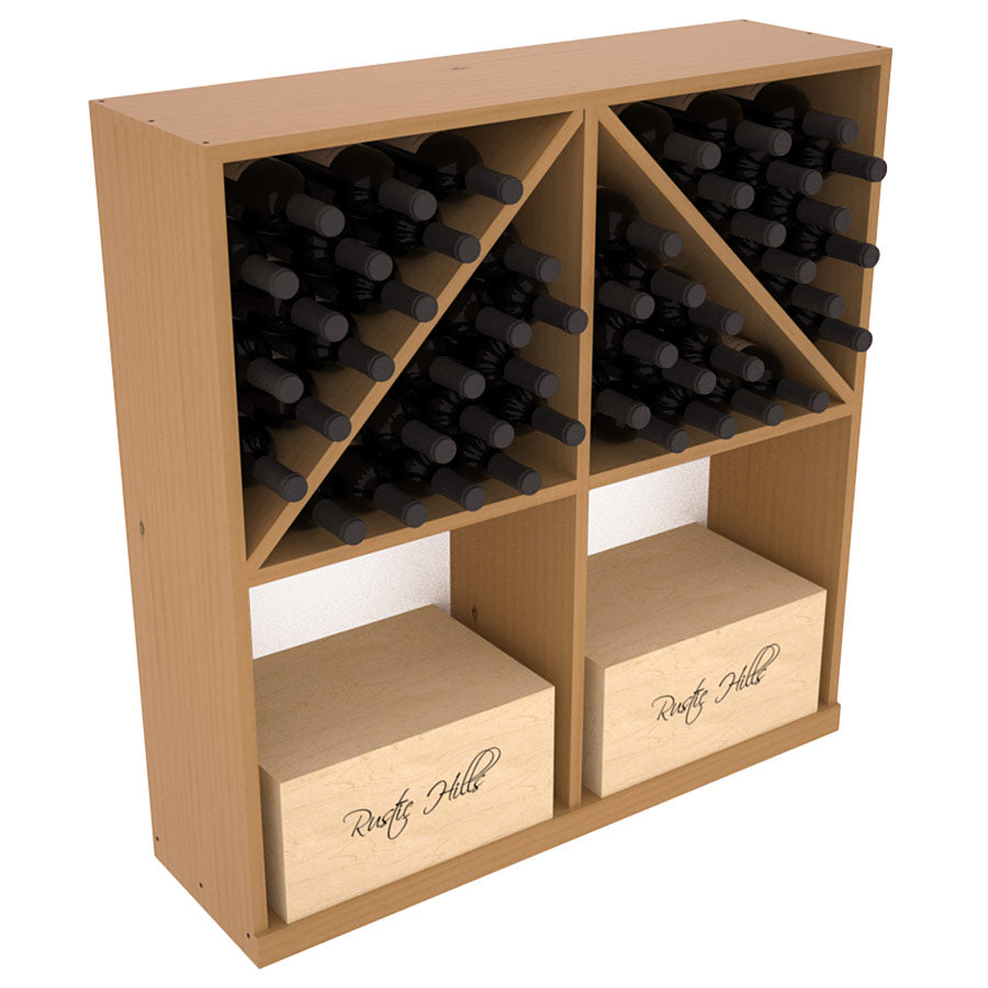 InstaCellar Solid Case/Bottle Bin with Top – Knotty Alder / Oak stained