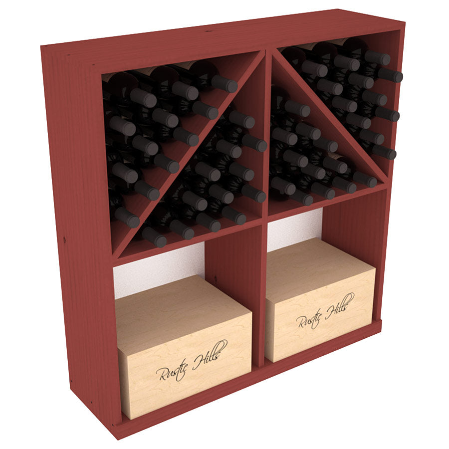 InstaCellar Solid Case/Bottle Bin with Top – Knotty Alder / Cherry stained
