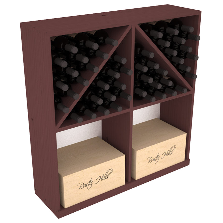 InstaCellar Solid Case/Bottle Bin with Top – Knotty Alder / Walnut stained