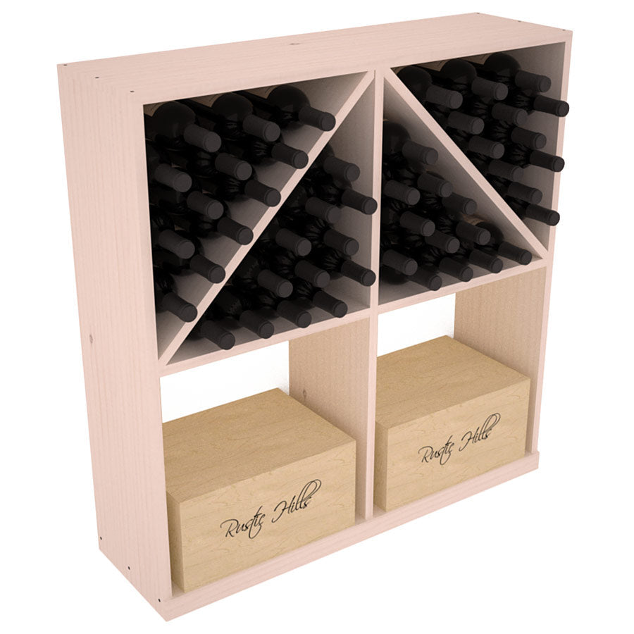 InstaCellar Solid Case/Bottle Bin with Top – Knotty Alder / Greywash stained