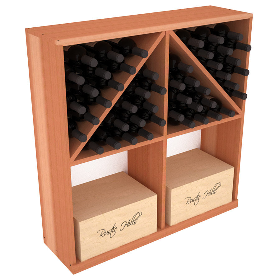 InstaCellar Solid Case/Bottle Bin with Top – Premium Redwood / Unstained