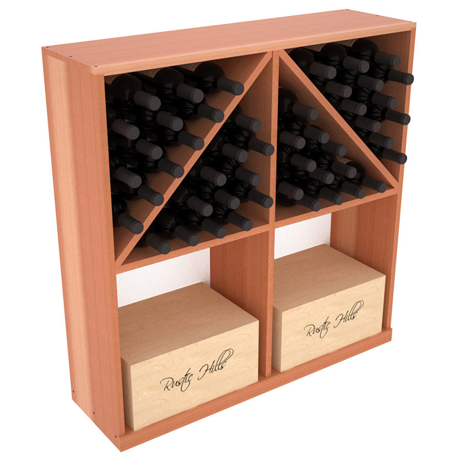 InstaCellar Solid Case/Bottle Bin with Top – Premium Redwood / Unstained