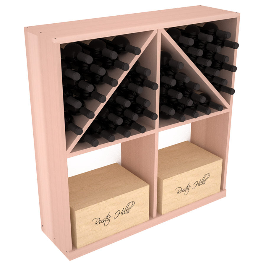 InstaCellar Solid Case/Bottle Bin with Top – Premium Redwood / Greywash stained