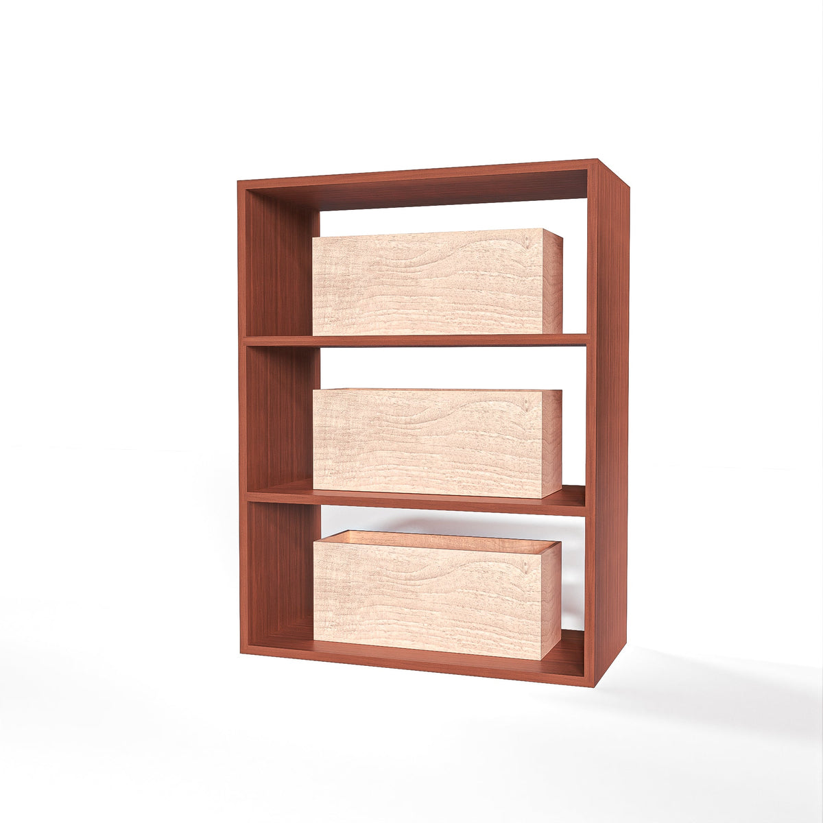 GrandCellar™ 6 Column Full-Depth Wine Case Bin – 36" – Sapele Mahogany / Unstained