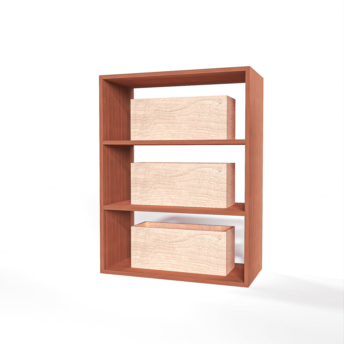 GrandCellar™ 6 Column Full-Depth Wine Case Bin – 36" – Sapele Mahogany / Unstained
