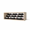 GrandCellar™ 8 Column Waterfall Label-Forward Wine Display – 12" – Black Metal Rods – White Oak / Unstained